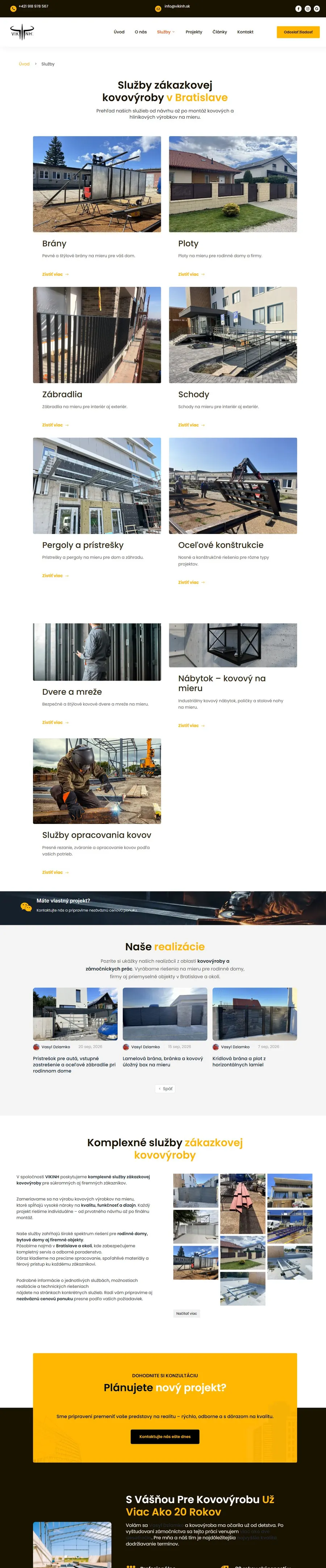 Dlouhý náhled webu Vikinh